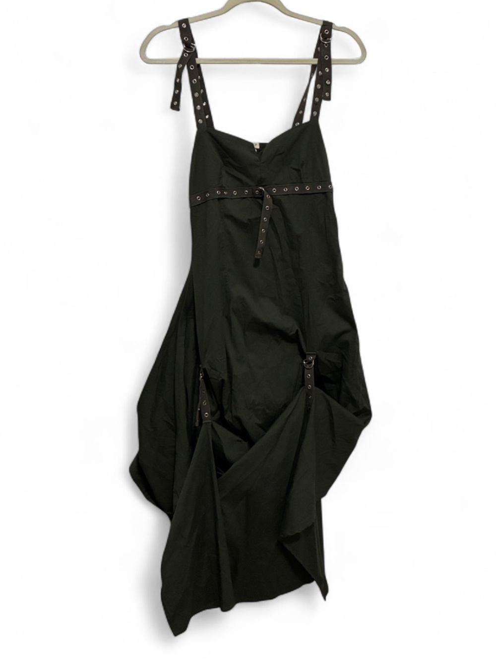 Y2K Green Grommet Straps Midi Dress